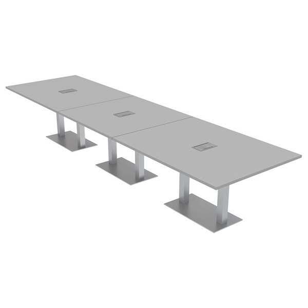 45 in W, 165.75 in L, 29 in H, Engineered Wood Top, Grey